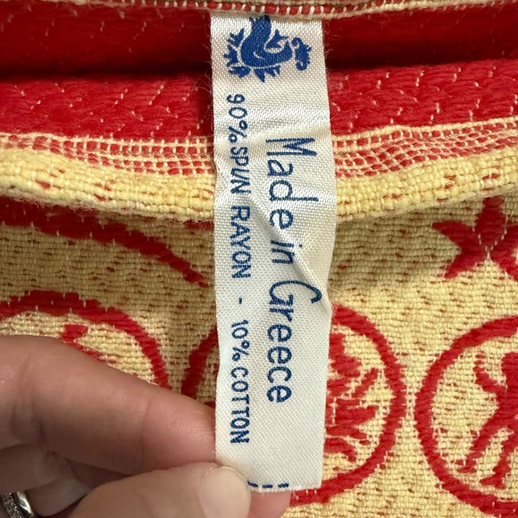 Vintage Greek Zodiac Astrology Celestial Planet Tapestry Bag Red Rope Strap - Picture 3 of 9